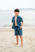 Load image into Gallery viewer, Temi Swim Shirt | Blue Zebra