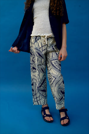 Open image in slideshow, Remi Trousers - Navy leaf
