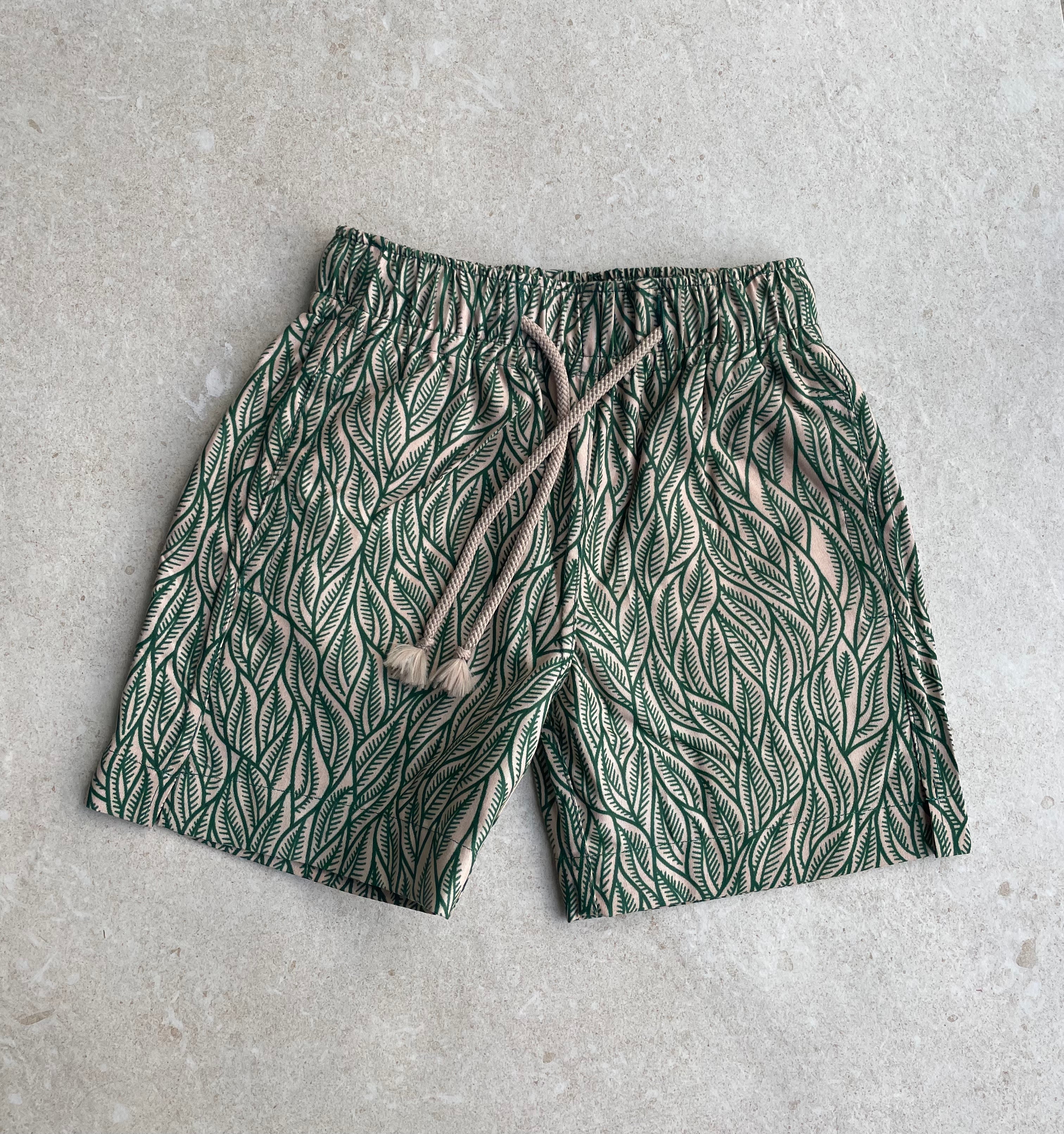 Kijani Leaf Print Swim Shorts